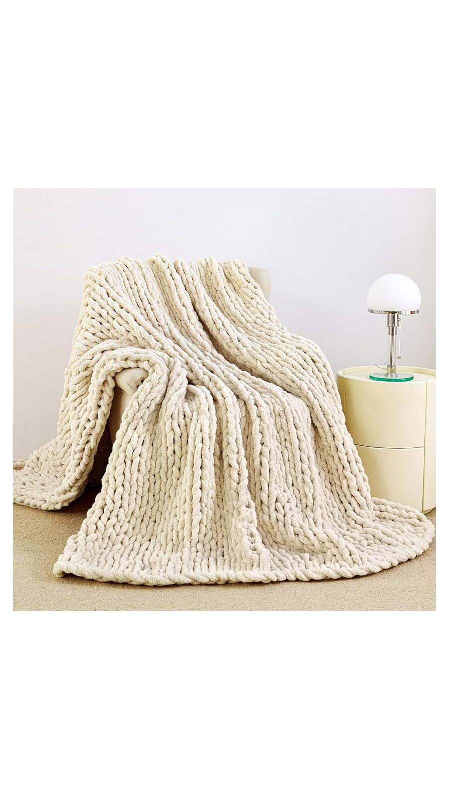 Aspen Chunky Hand-Knit Throw Blanket