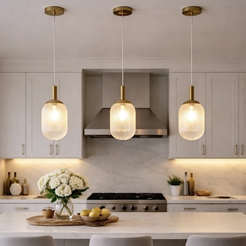 Modern Bronze Glass Pendant Ceiling Light, 6-Inch, 110-120V