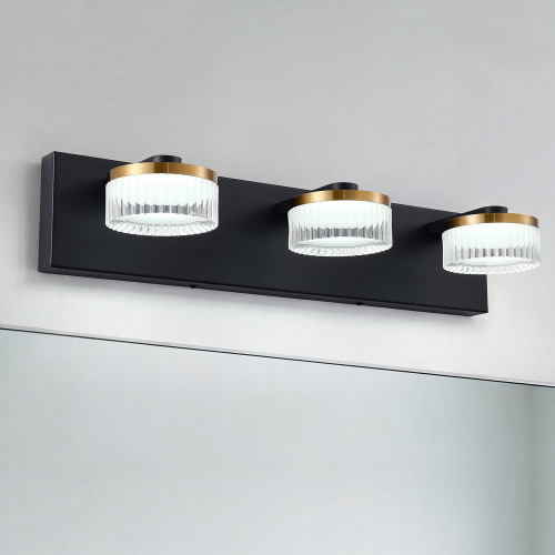 Black Stainless Steel 3-Light Dimmable Bathroom Vanity Wall Sconce