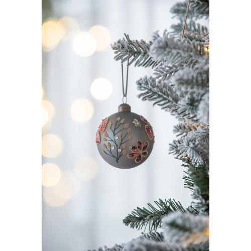 Set of 6 Multi-Color Glass Christmas Ball Ornaments, 3.9 Inch