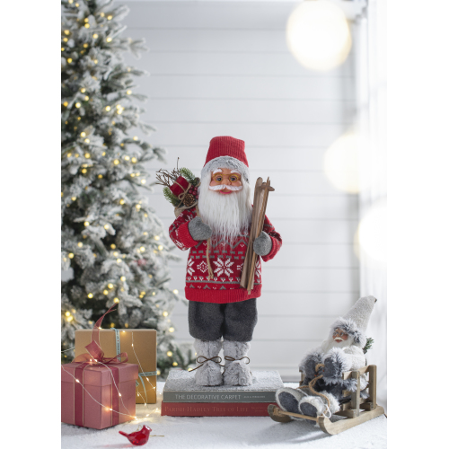 10.6 x 7.5 x 23.6-Inch Multicolor Polyester Standing Santa Decor