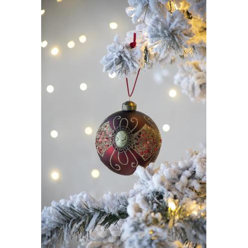Red Glass Christmas Tree Ball Ornaments, 3.9-Inch, 6-Piece Set