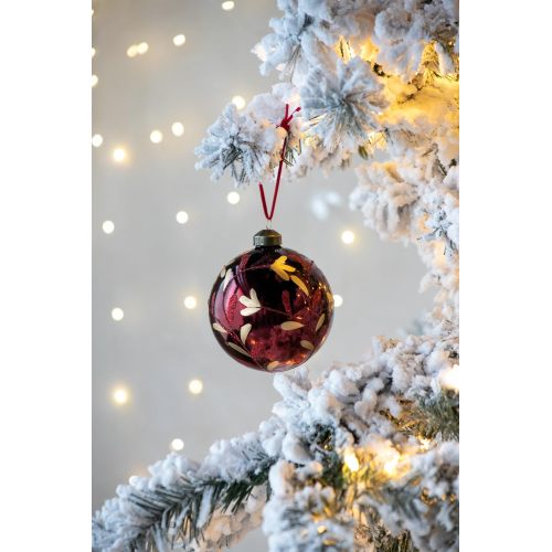 Red 3.9-Inch Glass Christmas Ball Ornaments for Tree, Set of 4