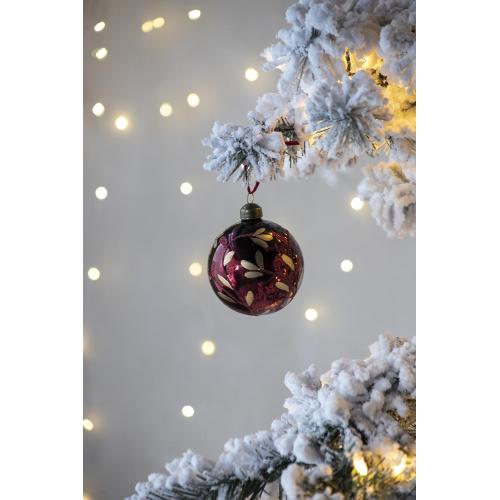 3.90-Inch Red Glass Christmas Ball Ornaments, Set of 12 Holiday Decor