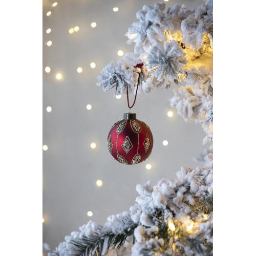 3.90-Inch Red Glass Christmas Ball Ornaments, Set of 12 for Décor