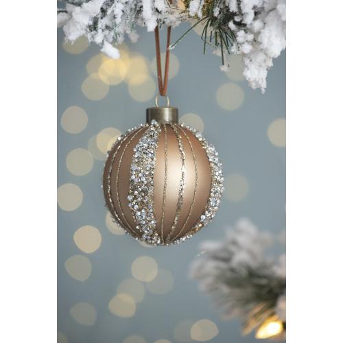 Gold 3.9-Inch Glass Christmas Ball Ornaments, Set of 6 for Holiday Decor