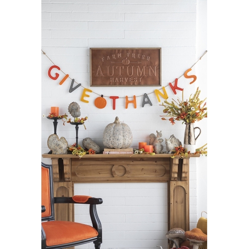 Set of 2 Give Thanks Banners, 68-Inch Orange Multi Polyester