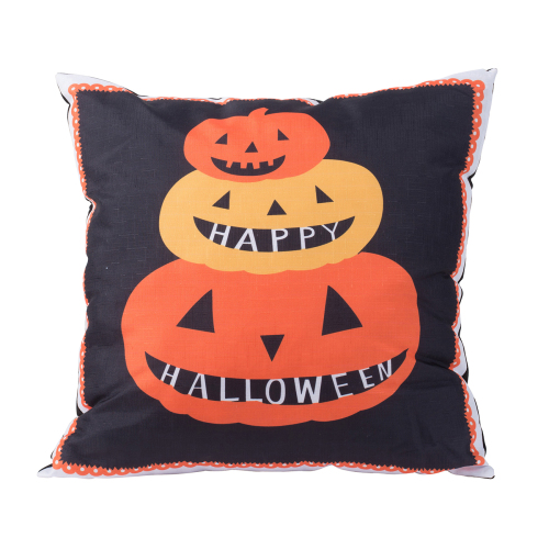 20 x 20-Inch Black Halloween Pumpkin Polyester Decorative Pillow