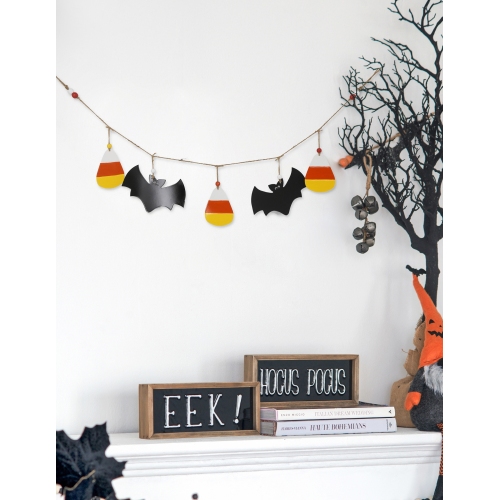 Set of 2 Black Iron Halloween Garlands, 47.5 x 7 Inches