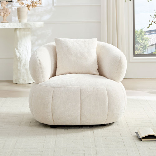 Modern Curved 4-Seat Beige Foam Sofa with Ergonomic Silhouette