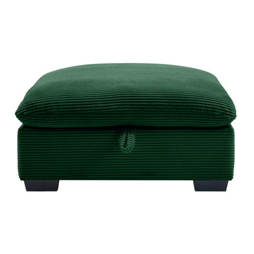 Green Corduroy Ottoman Footrest for 2, 3, or 4-Seater Sofas