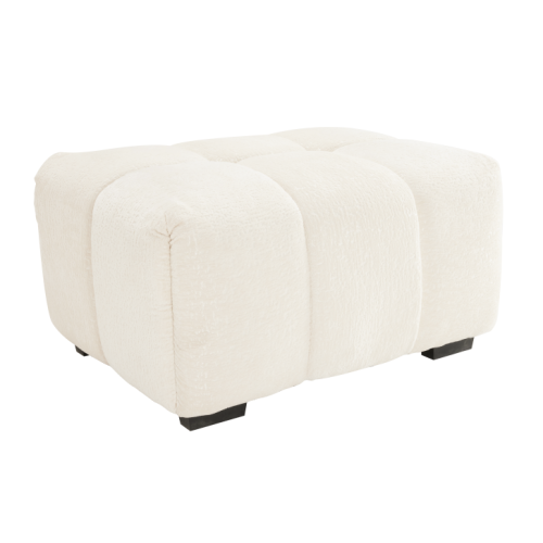 White Chenille Armless Seat and Ottoman, 35.43-Inch Accent Piece