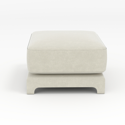 30-Inch Cream Chenille Ottoman, 35.43 x 27.95 x 16.54 Inches