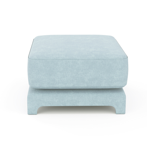Ottman Blue Chenille Ottoman Footstool, 35.43 x 27.95 x 16.54 in