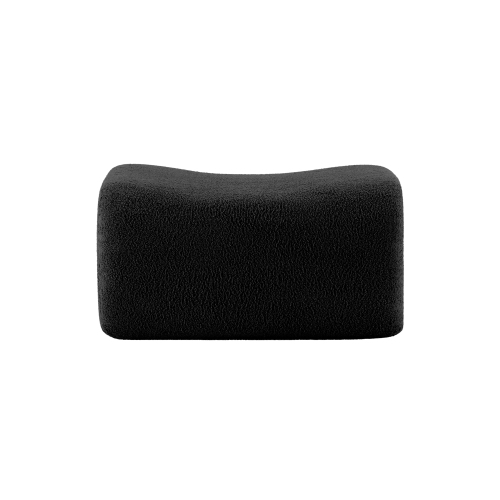 Black Teddy Fabric Ottoman Footstool, 35.43 x 27.95 x 16.54 in