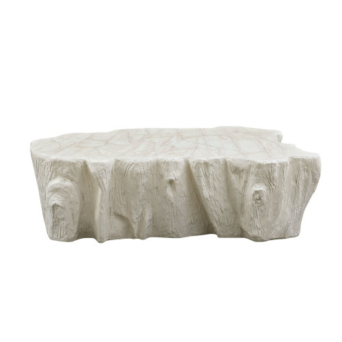 48.62-Inch Beige Fiberglass Sculptural Mid-Century Coffee Table