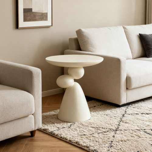 Milk White 47-Inch Fiberglass Oval Coffee Table with Lacquered Finish