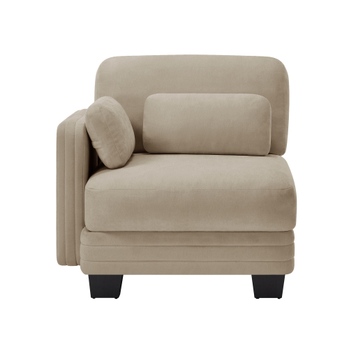 Camel Chenille Left-Side-Facing 1-Seat Sofa Chair with Pillows