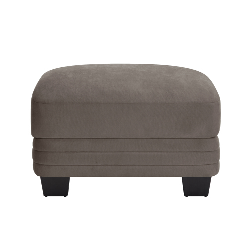 Brown Chenille Fabric Ottoman, 30.31 x 21.65 x 18.89 Inches