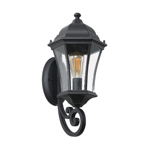 Outdoor Wall Lantern Light ,Waterproof Outdoor Wall Sconce Black Metal Sconce with Clear Glass Shade for Garage Patio Front Door Balcony (1 pack) - Clear+Black - Glass,Iron