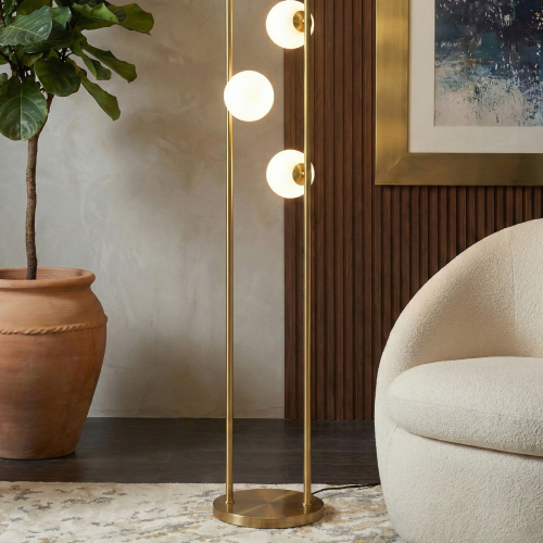 Artema Gold Metal Floor Lamp, 66-Inch Tall Living Room Lighting