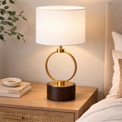 White Metal Grid Table Lamp, 21-Inch Nordic Bedside Room Light