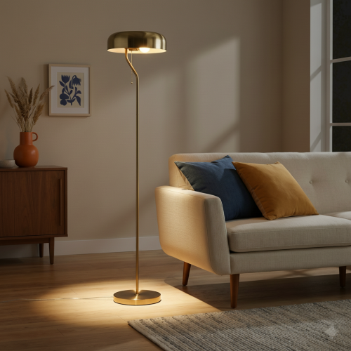 Spectra 55-Inch Tall Corner Floor Lamp, Gold Metal for Home