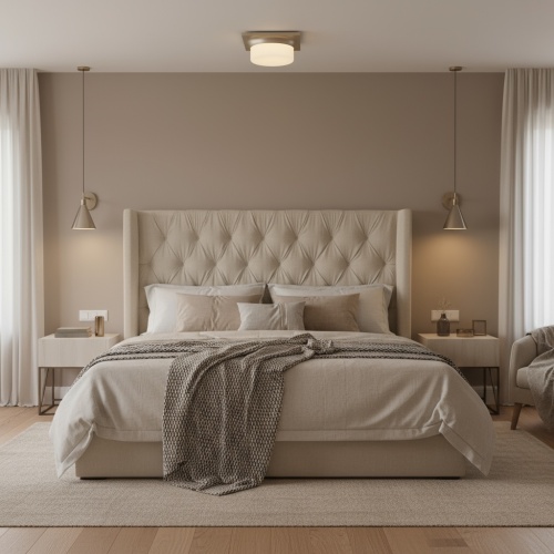 10-Inch Brushed Nickel LED Flush Mount Ceiling Light in Steel