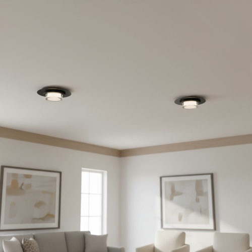 12-Inch Black Square Steel Integrated LED Flush Mount Ceiling Light