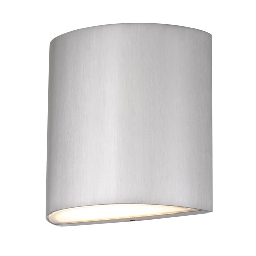 Brushed Chrome Steel LED Wall Sconce, 2.38 x 4.63 x 4.63 in.