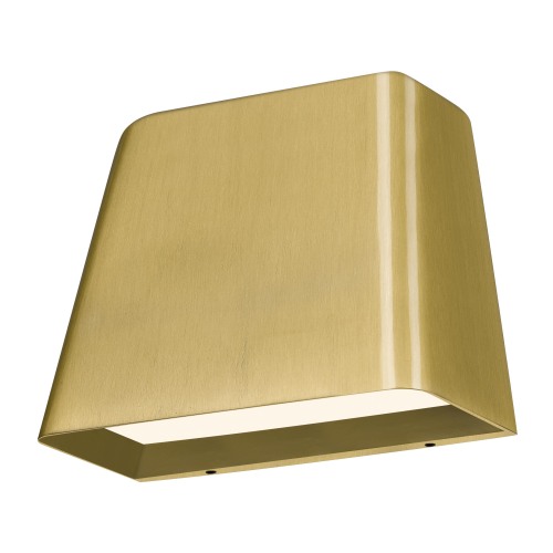 5.5-Inch Brushed Brass Steel LED Sconce for Outdoor Walls