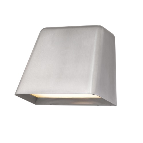 5.5-Inch Brushed Chrome Steel LED Wall Sconce for Outdoor Lighting