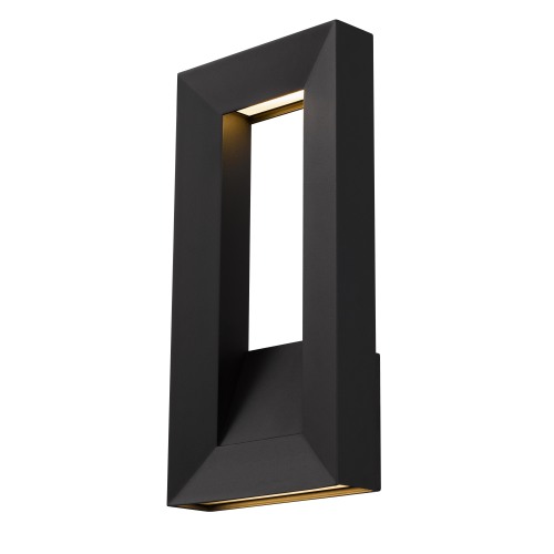 16-Inch Black Steel LED Wall Sconce for Modern Bathroom Lighting