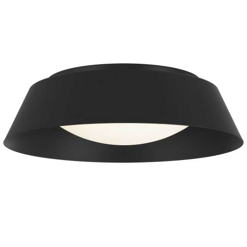 15-Inch Black Steel LED Flush Mount Ceiling Light for Bedrooms