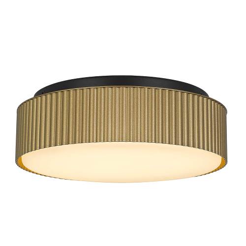 9-Inch Antique Brass Steel LED Flush Mount Ceiling Light