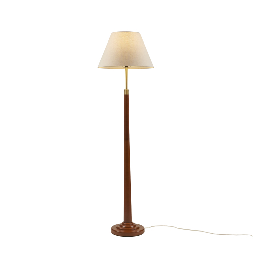 61-Inch White Iron and Ceramic Table Lamp with Fluted Fabric Shade
