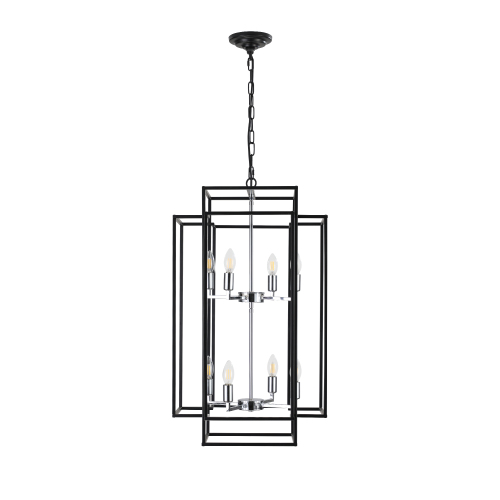 Chrome Iron Farmhouse Living Room Light, 18.10 x 18.10 x 30.70 in.