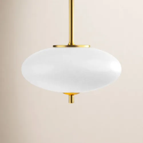 Modern 7.8-Inch Gold Glass and Metal 1-Light LED Ceiling Chandelier