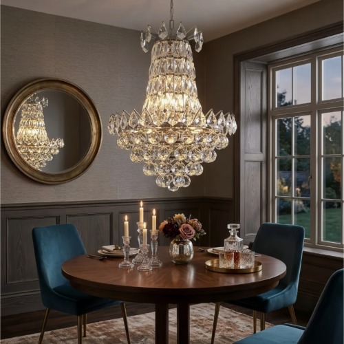 21.6-Inch Modern 6-Light Crystal and Metal Chandelier in Chrome