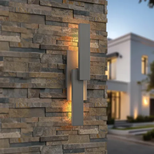 21-Inch Matte Gray Aluminum Dimmable LED Modern Outdoor Wall Light