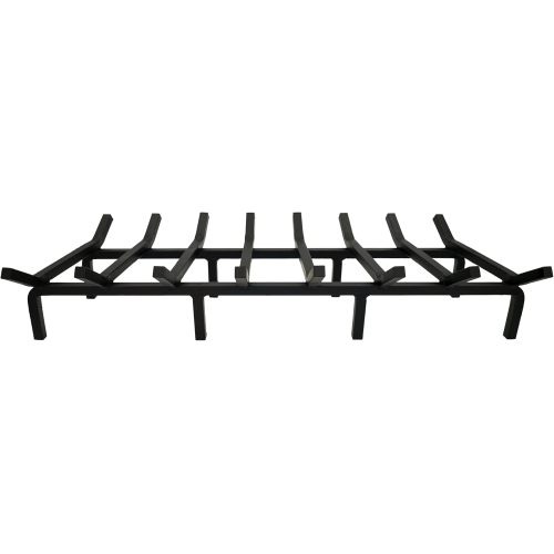 33-Inch Black Metal Fireplace Grate and Log Holder for Firewood