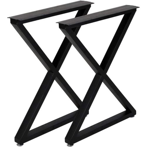 Black Metal Table Legs, 28 x 24 Inch Heavy-Duty 2-Piece Set