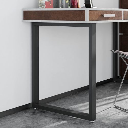 Black Metal Industrial Table Legs, 28 x 24-Inch Heavy-Duty 2-Piece Set