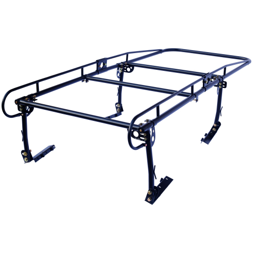 1000 lb Adjustable Black Steel Long-Cab Truck Ladder Rack, 138.5 in