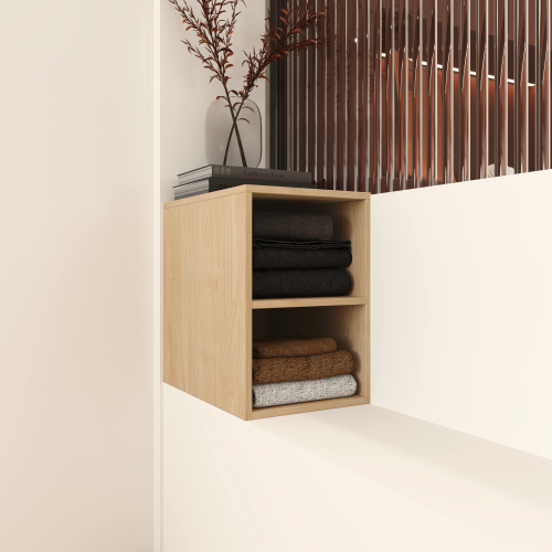 12-Inch Light Oak Plywood Modern Wall-Mounted Bathroom Vanity