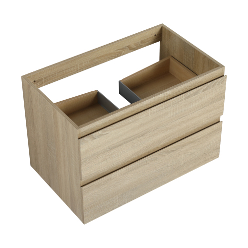 30-Inch Wall-Mounted Bathroom Vanity Cabinet Body in Light Oak Plywood