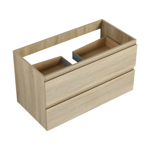 36-Inch Light Oak Plywood Wall-Mounted Bathroom Vanity, Body Only