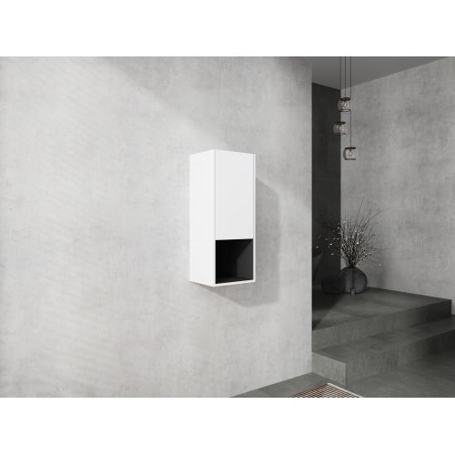 12-Inch White Plywood Wall-Mounted Bathroom Side Cabinet with Soft-Close Door