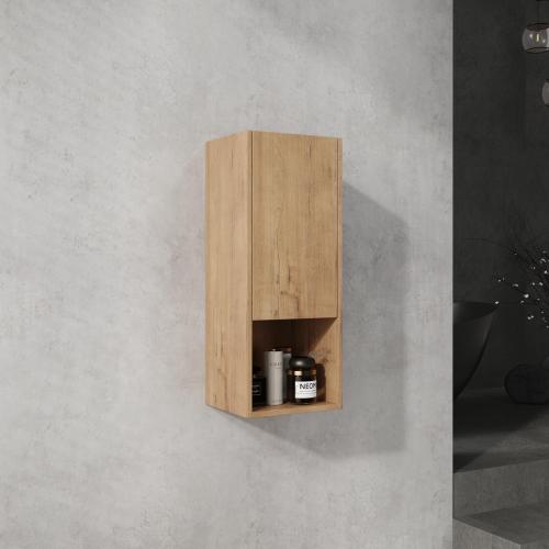 12-Inch Imitative Oak Plywood Wall-Mounted Bathroom Cabinet