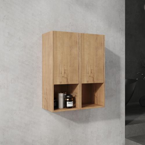 24-Inch Imitative Oak Plywood Wall-Mounted Bathroom Cabinet